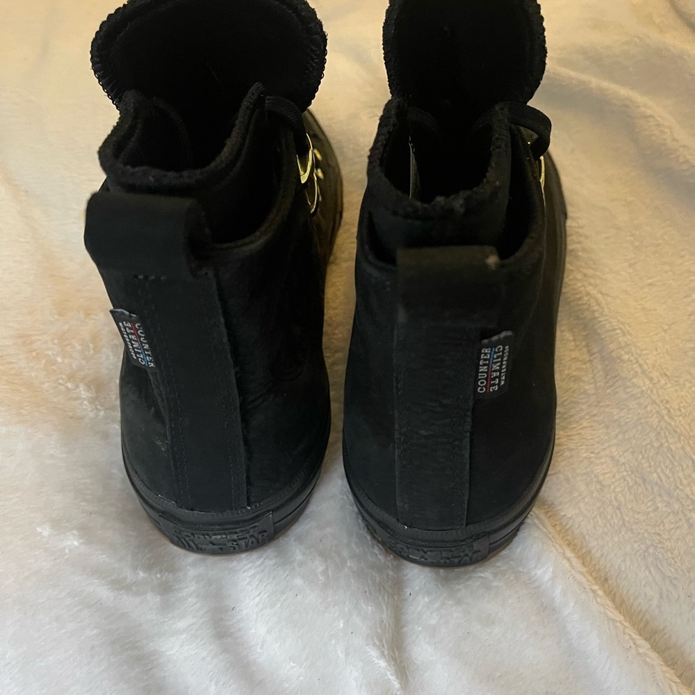 Black High-Top Converse Lunarlon Sneakers with Gold Accents - Picture 6 of 6